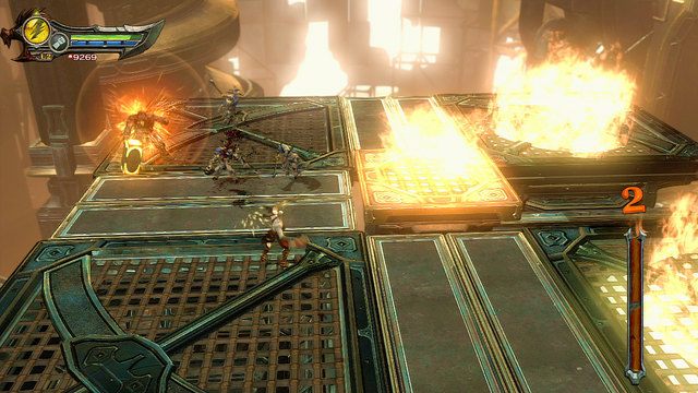 Po przerywniku ponownie ruszysz w górę i będziesz musiał karmić ogień na środku windy - 25 - Piec - Ponownie | Opis przejścia | God of War Wstąpienie - God of War: Ascension - poradnik do gry