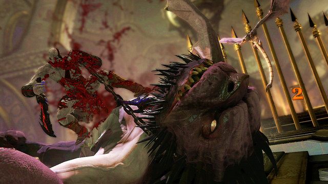 Mantikora atakuje głównie ogonem, skrzydłem i zionie ogniem - 27 - Latarnia na Wyspie Delos | Opis przejścia | God of War Wstąpienie - God of War: Ascension - poradnik do gry