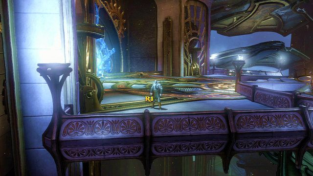 Zanim pobiegniesz w prawo przeszukaj część pomieszczenia tuż przy magicznym przejściu - 28 - Wyzwanie Archimedesa (1) | Opis przejścia | God of War Wstąpienie - God of War: Ascension - poradnik do gry