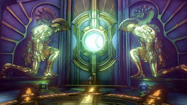 Gdy pozbierasz przedmioty przejdź obok klatki z oczami prawdy i otwórz wielkie wrota - 28 - Wyzwanie Archimedesa (1) | Opis przejścia | God of War Wstąpienie - God of War: Ascension - poradnik do gry