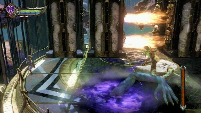 Początek starcia, gdy walczysz tylko z meduzami jest bardzo ważny, oszczędzaj manę a przede wszystkim życie - 28 - Wyzwanie Archimedesa (1) | Opis przejścia | God of War Wstąpienie - God of War: Ascension - poradnik do gry