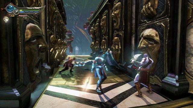 Staniesz do walki w wąskim korytarzu z dwiema wojowniczkami i kilkoma harpiami - 28 - Wyzwanie Archimedesa (2) | Opis przejścia | God of War Wstąpienie - God of War: Ascension - poradnik do gry