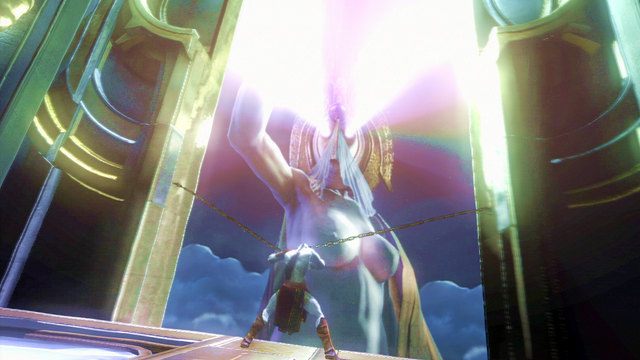 Po kolejnym ruszeniu windą znajdziesz się w pomieszczeniu, z którego zabrałeś oczy prawdy - 28 - Wyzwanie Archimedesa (2) | Opis przejścia | God of War Wstąpienie - God of War: Ascension - poradnik do gry