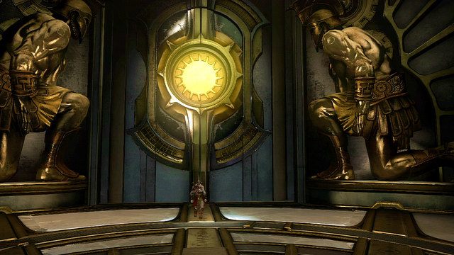 Podbiegnij teraz do wielkich wrót oznaczonych symbolem słońca i otwórz je - 28 - Wyzwanie Archimedesa (2) | Opis przejścia | God of War Wstąpienie - God of War: Ascension - poradnik do gry