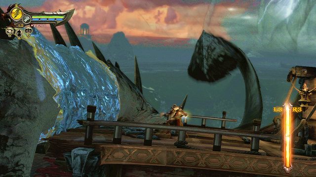 Gdy przepędzisz Furię statek zostanie pochwycony przez Krakena, w którego zamieniła się Alekto - 30 - Komnata Alekto | Opis przejścia | God of War Wstąpienie - God of War: Ascension - poradnik do gry