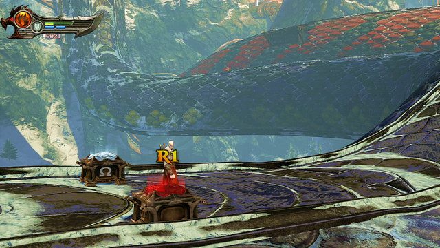 Zamiast wskoczyć do dziury prowadzącej do wnętrza fioletowego pytona udaj się w przeciwnym kierunku - Oczy Gorgony i Pióra Feniksa (rozdziały 6 - 8, 10) | Artefakty, Oczy Gorgony i Pióra Feniksa - God of War: Ascension - poradnik do gry