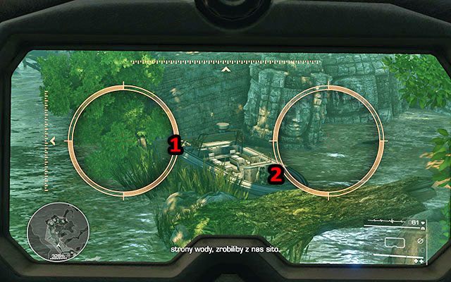 Po krótkiej wędrówce dotrzesz do wraku samolotu - wskocz do środka i udaj się na jego koniec - Dotrzyj do punktu obserwacyjnego, zlikwiduj wskazane cele i nie daj się zauważyć | Akt 1 - Zanik łączności - Sniper: Ghost Warrior 2 - poradnik do gry