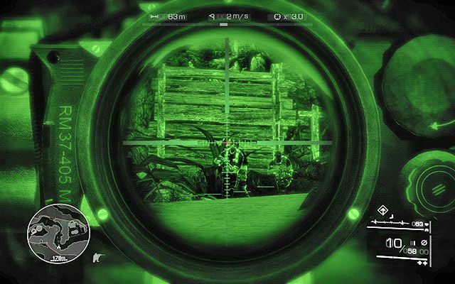 Po oczyszczeniu rezydencji opuść stanowisko obserwacyjne, wyjdź ze zniszczonego domku i udaj się w prawo, ścieżką w dół - Zlikwiduj nieprzyjaciół na drodze | Akt 1 - Znikąd | Sniper Ghost Warrior 2 - Sniper: Ghost Warrior 2 - poradnik do gry