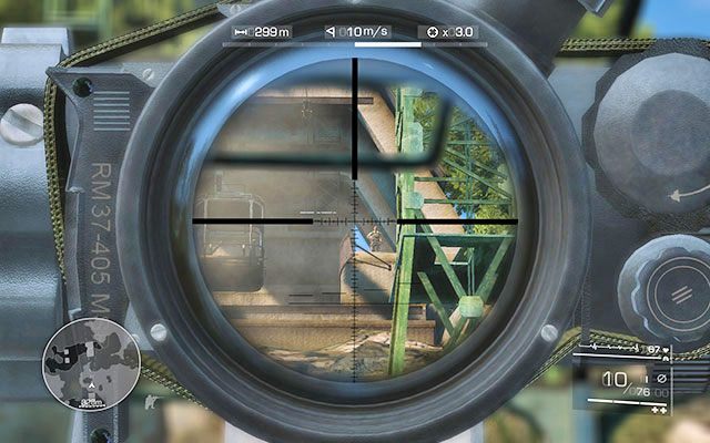 Udaj się ścieżką dalej ku górze, aż w końcu dotrzesz do niższej stacji kolejki linowej - Zlikwiduj wrogich wartowników | Akt 1 - Wszyscy muszą wrócić - Sniper: Ghost Warrior 2 - poradnik do gry