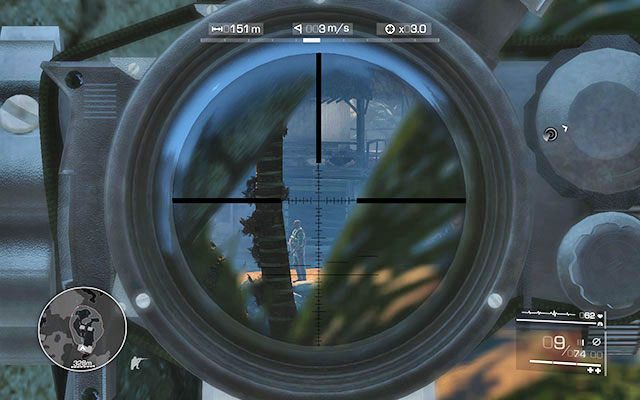 Eksterminację zakończ pozbyciem się ostatniego przeciwnika tuż pod pozycją snajpera po lewej stronie [115m] - Zlikwiduj nieprzyjaciół w pobliżu stacji | Akt 1 - Wszyscy muszą wrócić - Sniper: Ghost Warrior 2 - poradnik do gry