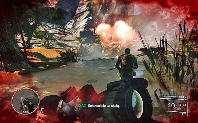 Kiedy Diaz poradzi sobie z pojazdem aktywuje się przerywnik filmowy - Osłaniaj Diaza | Akt 1 - Wszyscy muszą wrócić | Sniper Ghost Warrior 2 - Sniper: Ghost Warrior 2 - poradnik do gry