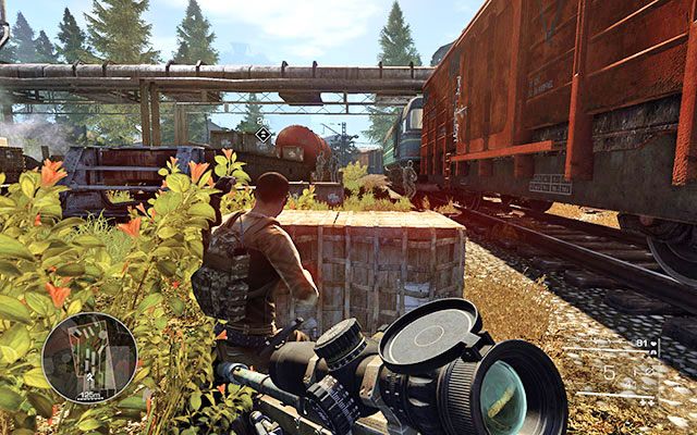 Kiedy wszyscy przejdą i Twój towarzysz pozbawi życia jednego z bandziorów biegnij dalej, aż trafisz na mostek - Idź za Maddoksem | Akt 2 - Operacja Archanioł | Sniper Ghost Warrior 2 - Sniper: Ghost Warrior 2 - poradnik do gry