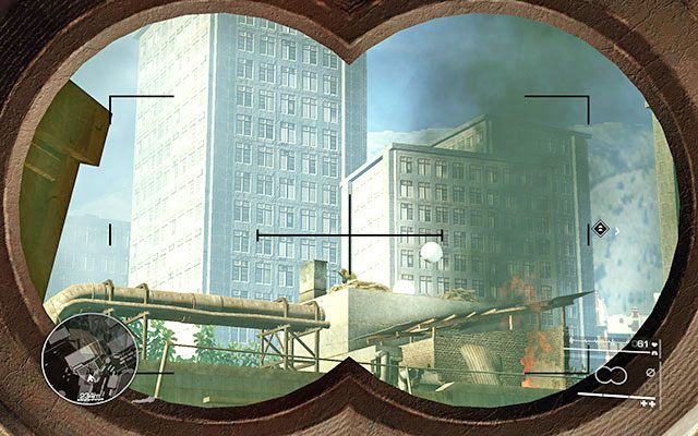 Udaj się w stronę zadymionego obszaru - po przejściu kilkunastu kroków pojazd za Toba się zawali blokując przejście - Zlikwiduj wrogów na dworcu kolejowym | Akt 2 - Operacja Archanioł - Sniper: Ghost Warrior 2 - poradnik do gry