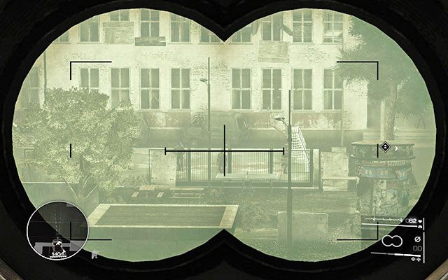 Rozglądnij się po widocznym w oddali dziedzińcu, aż natkniesz się na Vladicia - Przedostań się przez park | Akt 2 - Triumf sprawiedliwości - Sniper: Ghost Warrior 2 - poradnik do gry