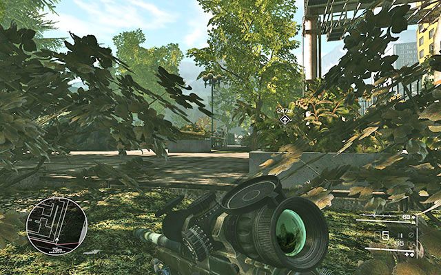 Dalsza droga niestety nie jest możliwa z uwagi na patrol - wróć się do początku i obejdź park dookoła - Niezauważenie przedostań się przez park | Akt 2 - Duchy Sarajewa - Sniper: Ghost Warrior 2 - poradnik do gry