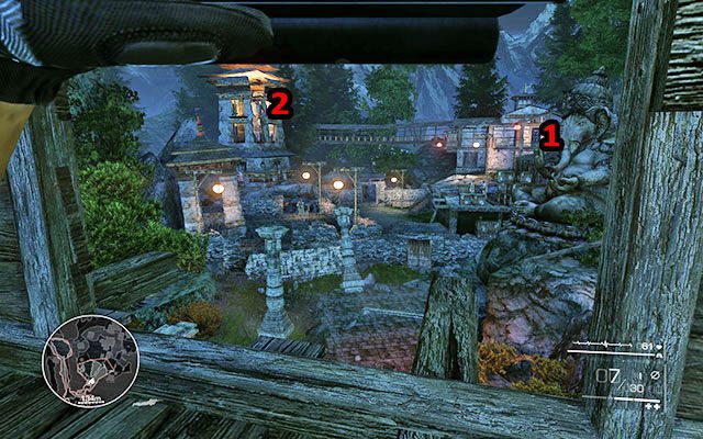 Biegnij dalej za Diazem, po schodach na górę, gdzie dotrzesz do punktu obserwacyjnego - Dojdź do stanowiska telegraficznego | Akt 3 - Nóż w ciemności - Sniper: Ghost Warrior 2 - poradnik do gry