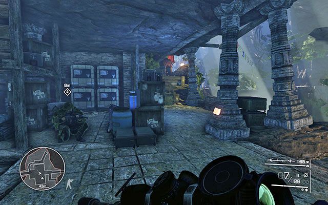 Drugi natomiast na kolumnie tuż przy Diazie - Podłóż C4 | Akt 3 - Spalone mosty | Sniper Ghost Warrior 2 - Sniper: Ghost Warrior 2 - poradnik do gry