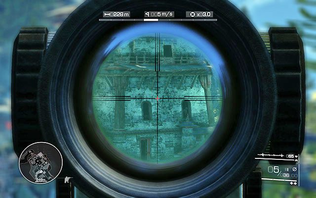 Chwile później otrzymasz informację o wchodzącym na wieżę kolejnym najemniku - kiedy tylko stanie w oknie, zlikwiduj go [240m] - Zlikwiduj wrogów na placu | Akt 3 - Zła karma | Sniper Ghost Warrior 2 - Sniper: Ghost Warrior 2 - poradnik do gry