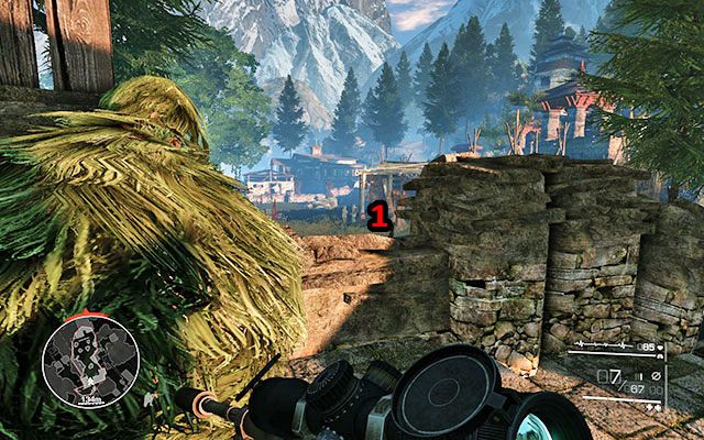 Dobiegniesz na wielki plac, na którym roi się od wrogów - Wysadź zbiornik paliwa | Akt 3 - Żadnych niezałatwionych spraw - Sniper: Ghost Warrior 2 - poradnik do gry