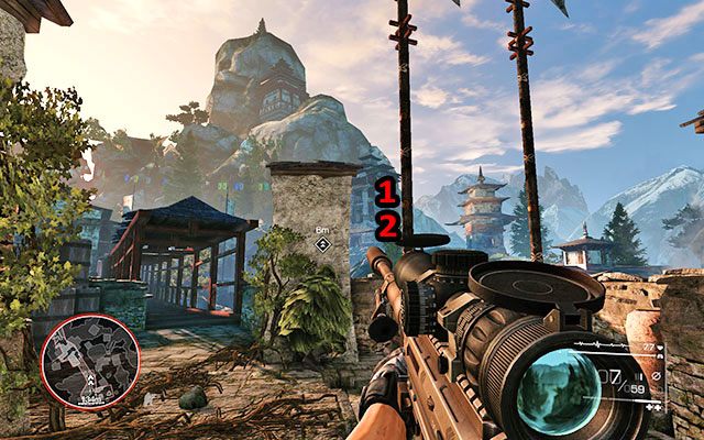 Po oczyszczeniu obszaru biegnij za Diazem dalej, w górę po schodach, a następnie w prawo - Wysadź zbiornik paliwa | Akt 3 - Żadnych niezałatwionych spraw - Sniper: Ghost Warrior 2 - poradnik do gry