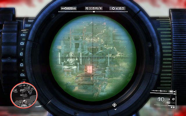 Drugi snajper na prawo od pomnika miedzy skałami [670m] - Zlikwiduj elitarnych snajperów | Akt 3 - Żadnych niezałatwionych spraw - Sniper: Ghost Warrior 2 - poradnik do gry