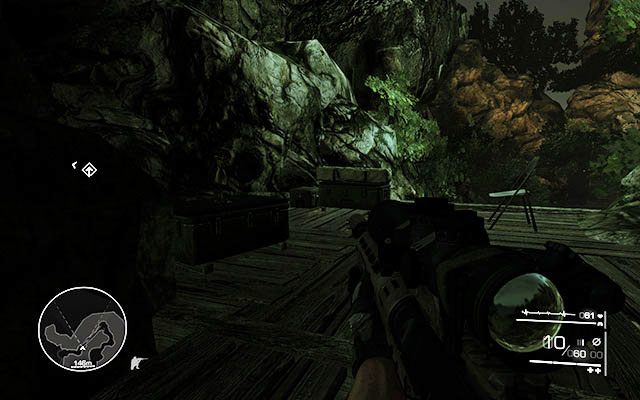 Na drewnianej platformie, którą będziesz miał nad głową po przejściu przez pierwszy mostek - Akt 1 - Znikąd | SEKRETY | Sniper Ghost Warrior 2 - Sniper: Ghost Warrior 2 - poradnik do gry