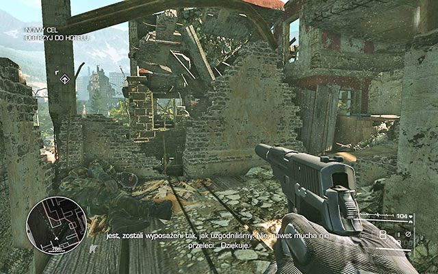 Na stoliku po prawej w zrujnowanym budynku tuż przed hotelem - Akt 2 - Duchy Sarajewa | SEKRETY | Sniper Ghost Warrior 2 - Sniper: Ghost Warrior 2 - poradnik do gry