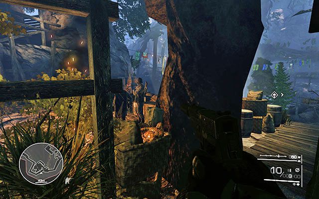 W oszyku przy niewielkim obozowisku, gdzie jeden z żołnierzy leży na łożu - Akt 3 - Spalone mosty | SEKRETY | Sniper Ghost Warrior 2 - Sniper: Ghost Warrior 2 - poradnik do gry