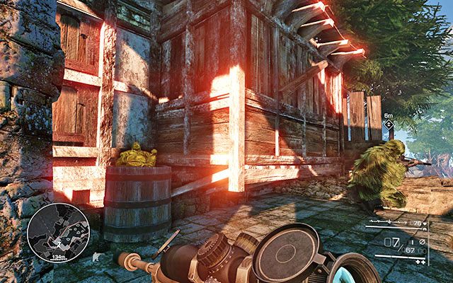 Na beczce po lewej stronie od przejścia, w miejsce, gdzie musisz zniszczyć kanister z benzyną - Akt 3 - Żadnych niezałatwionych spraw | SEKRETY | Sniper Ghost Warrior 2 - Sniper: Ghost Warrior 2 - poradnik do gry