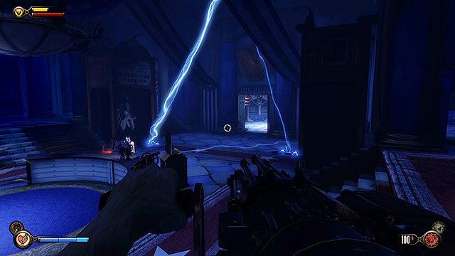 Musisz teraz udać się w pościg za Slatem, który zabrał ze sobą poszukiwany wigor - Weź Elektrycznego Dżokeja od Slatea | Rozdział 11 - Sklep z Pamiątkami w Sali Bohaterów - BioShock: Infinite - poradnik do gry