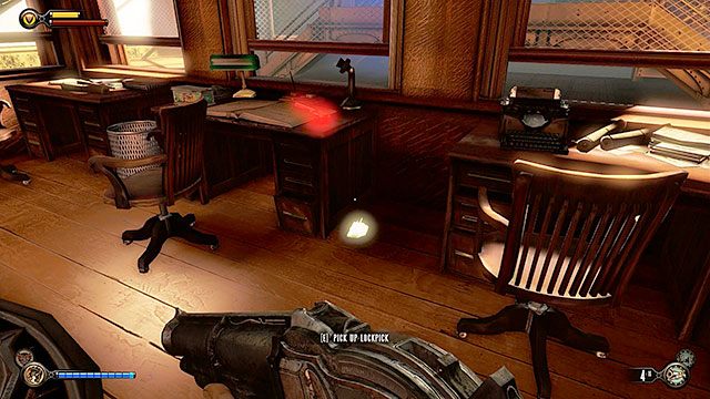 Przedrzyj się przez obstawiony policjantami pomost i wejdź na stację po drugiej stronie - Znajdź magazyn policyjny w Shantytown | Rozdział 20 - Warsztat rusznikarza - BioShock: Infinite - poradnik do gry