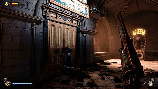 Po walce, przejdź do pomieszczenia po lewej stronie korytarza, w którym znajduje się księgarnia - Idź do domu Comstocka | Rozdział 29 - Port Dostatku | BioShock Infinite - BioShock: Infinite - poradnik do gry