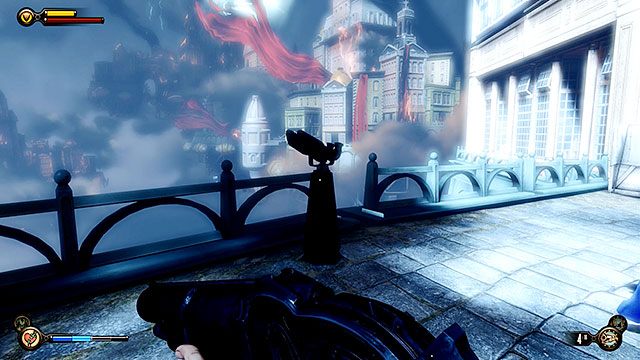 W drodze do krypty, na zakręcie alei trafisz na Punkt Widokowy #33 - Teleskop - Znajdź kryptę Lady Comstock | Rozdział 30 - Centrum Emporium | BioShock Infinite - BioShock: Infinite - poradnik do gry