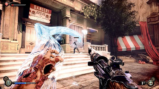 Wejścia do laboratorium strzeże kilku rewolucjonistów - Znajdź trzy wyrwy | Rozdział 31 - Ogrody Pamięci | BioShock Infinite - BioShock: Infinite - poradnik do gry