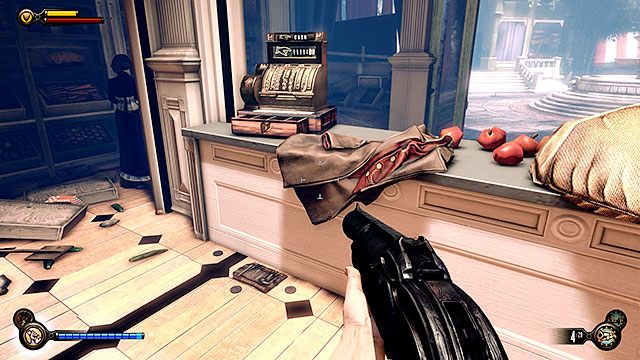 Po wyjściu z laboratorium, przejdź do otwartego sklepu naprzeciwko - Znajdź następną wyrwę | Rozdział 31 - Ogrody Pamięci | BioShock Infinite - BioShock: Infinite - poradnik do gry