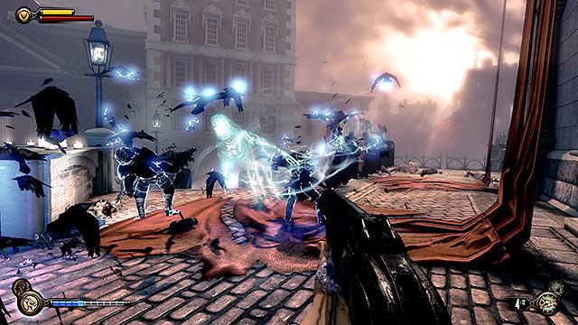 Po dotarciu pod posąg Lady Comstock, duch powróci po raz trzeci, aby się z Toba zmierzyć - Wróć do bramy domu Comstocka | Rozdział 31 - Ogrody Pamięci | BioShock Infinite - BioShock: Infinite - poradnik do gry