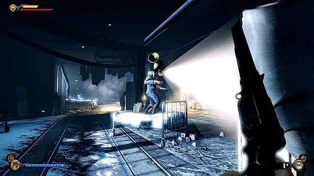 Po przeszukaniu powyższych pomieszczeń, wejdź do łazienki, podpisanej Tu się obmywamy - Idź do biura dyrektora | Rozdział 33 - Atrium | BioShock Infinite - BioShock: Infinite - poradnik do gry