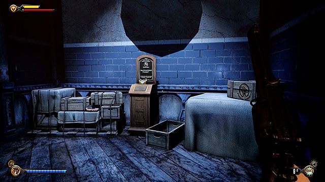 Wyjdź z magazynu do atrium i przejdź korytarzem do sali projekcyjnej, podpisanej Tu się uczymy - Idź do biura dyrektora | Rozdział 33 - Atrium | BioShock Infinite - BioShock: Infinite - poradnik do gry