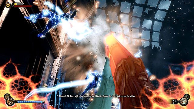 Natychmiast po tym jak otworzysz bramkę na parterze, tuż za tobą pojawi się Chłopiec Ciszy (przyprawiając o zawał serca) - Uratuj Elizabeth | Rozdział 34 - Biuro Strażnika | BioShock Infinite - BioShock: Infinite - poradnik do gry