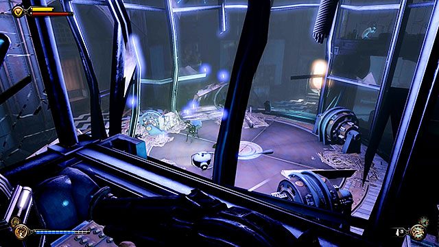 Kiedy uporasz się ze strażnikami, wejdź po schodach do pomieszczenia z drugim generatorem i wyłącz go, po czym zejdź do sali operacyjnej - Wyłącz maszyny | Rozdział 35 - Blok Operacyjny | BioShock Infinite - BioShock: Infinite - poradnik do gry