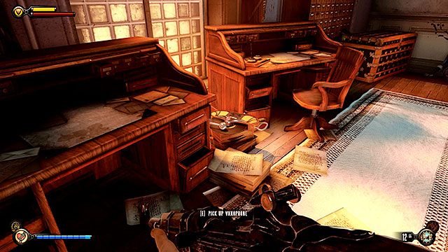 Dach domu Comstocka, biuro obok portu z zacumowaną barką - Rozdział 36-39 | Voksofony | BioShock Infinite - BioShock: Infinite - poradnik do gry