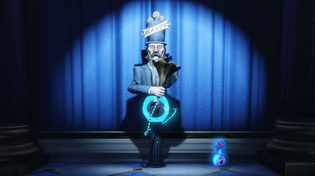 Paliwem dla wigorów są tym razem sole, które można znaleźć w Kolumbii pod postacią małych, niebieskich butelek lub automatów (tylko w początkowych rozdziałach gry) - Wigory | BioShock Infinite - BioShock: Infinite - poradnik do gry