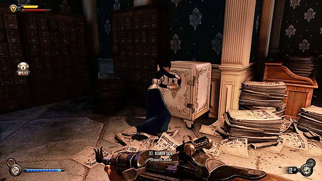 W biurze przy schodach, po lewej stronie pomnika Comstocka w głównej sali dworca znajduje się sejf wymagający 3 wytrychów - Sejfy i zamknięte drzwi | Wytrychy | BioShock Infinite - BioShock: Infinite - poradnik do gry