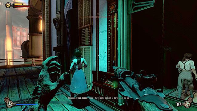 Następnie wejdź na pomost pod biuro Finka - Idź do fabryki i odzyskaj okręt Pierwsza Dama | Rozdział 27 - Fabryka - BioShock: Infinite - poradnik do gry