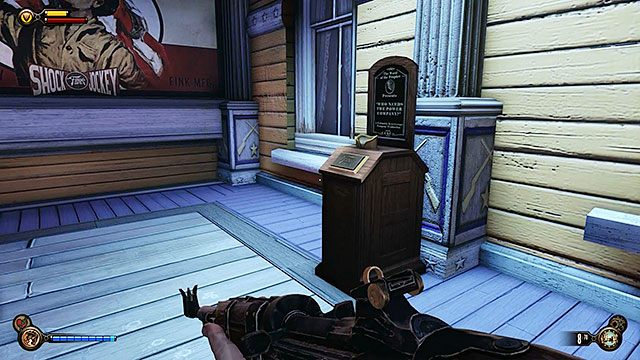 Po rozprawieniu się z wrogami, rusz w stronę drzwi Sali Bohaterów - Znajdź Elektrycznego Dżokeja w Sali Bohaterów | Rozdział 8 - Żołnierskie Pole - BioShock: Infinite - poradnik do gry