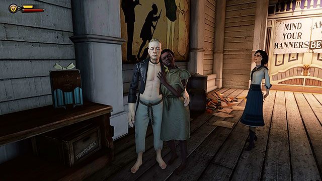 W ostatnim korytarzu prowadzącym do salonu gier, może czekać na Ciebie niespodzianka - Wybór - Przypinka do aksamitki | Rozdział 7 - Zatoka okrętów | BioShock Infinite - BioShock: Infinite - poradnik do gry