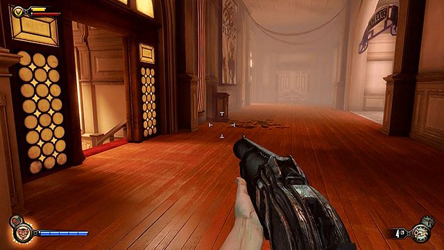 Kiedy dotrzesz do rozwidlenia korytarzy, nie idź jeszcze w stronę gondoli - Ścigaj Elizabeth | Rozdział 7 - Zatoka okrętów | BioShock Infinite - BioShock: Infinite - poradnik do gry