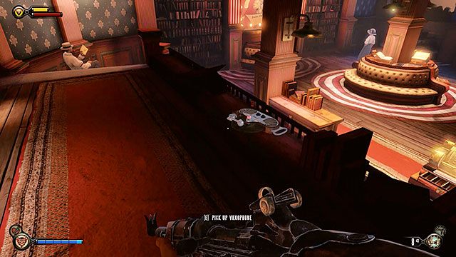 Przejdź teraz do znajdującej się niedaleko na prawo księgarni Founders Books - Zabierz Elizabeth na statek Pierwsza Dama | Rozdział 8 - Żołnierskie Pole - BioShock: Infinite - poradnik do gry