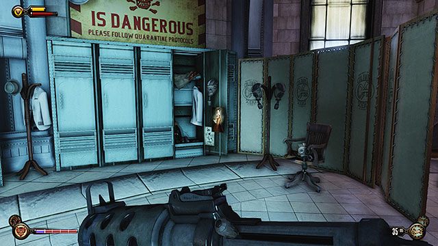 Wyspa Pomnika, szafka w pierwszym pomieszczeniu Wieży Pomnika - Rozdziały 6-7 | Voksofony | BioShock Infinite - BioShock: Infinite - poradnik do gry