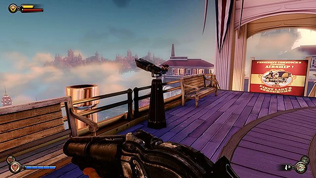Zatoka Okrętów, na platformie, tuż przed opuszczeniem tej lokacji - Rozdział 7 | Punkty widokowe (kinetoskopy i teleskopy) | BioShock Infinite - BioShock: Infinite - poradnik do gry